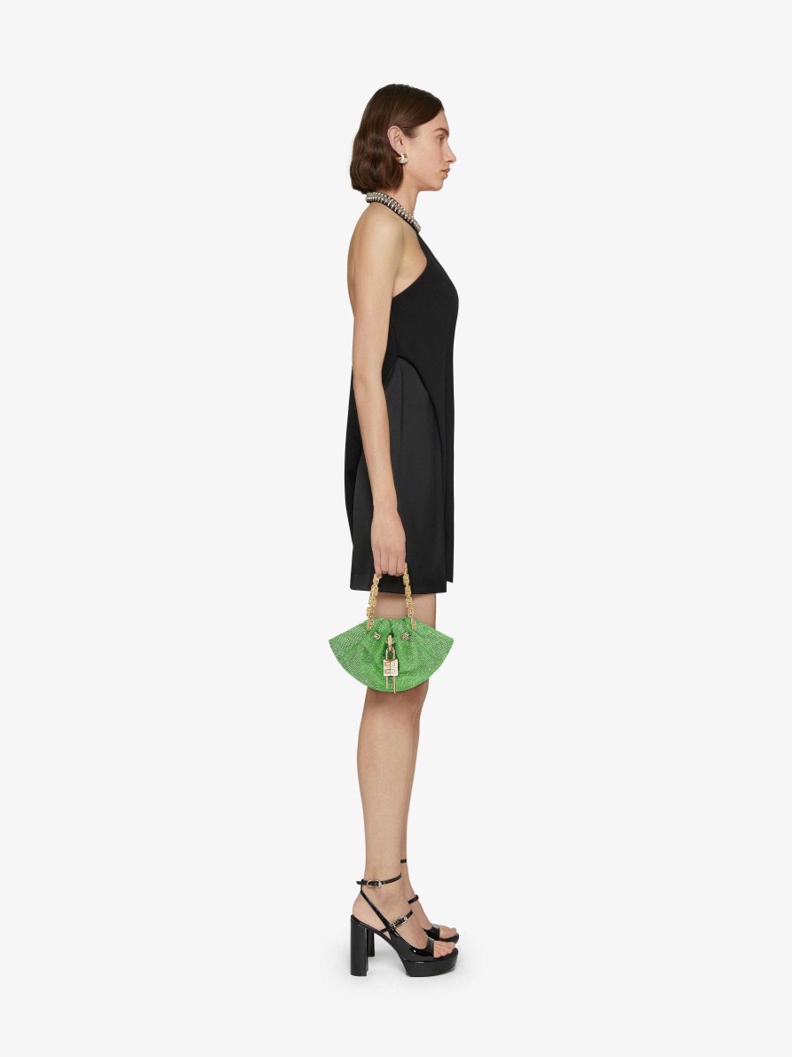 Donne Givenchy Borse Mini E Micro | Borsa Kenny Mini In Raso Con Strass Assenzio Verde