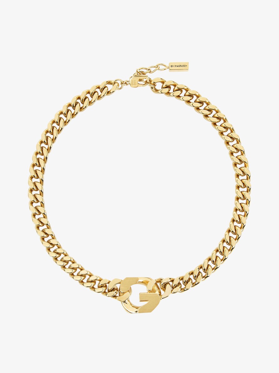 Donne Givenchy Gioielleria | Collana Con Catena G In Metallo Giallo Dorato