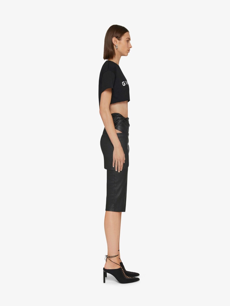 Donne Givenchy Magliette | T-Shirt Cropped Di Givenchy Archetype In Cotone Nero