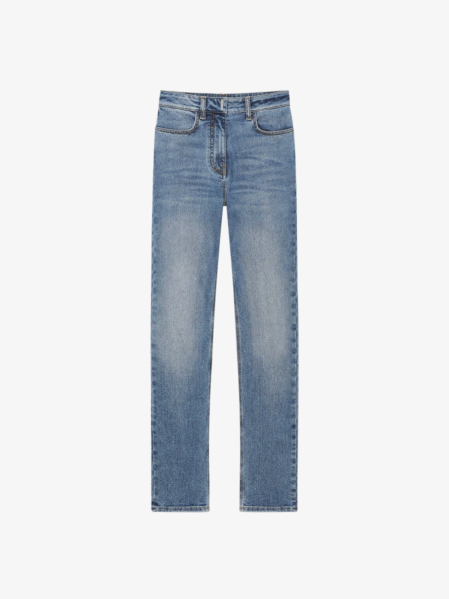 Donne Givenchy Pantaloni | Jeans Attillati In Denim Azzurro