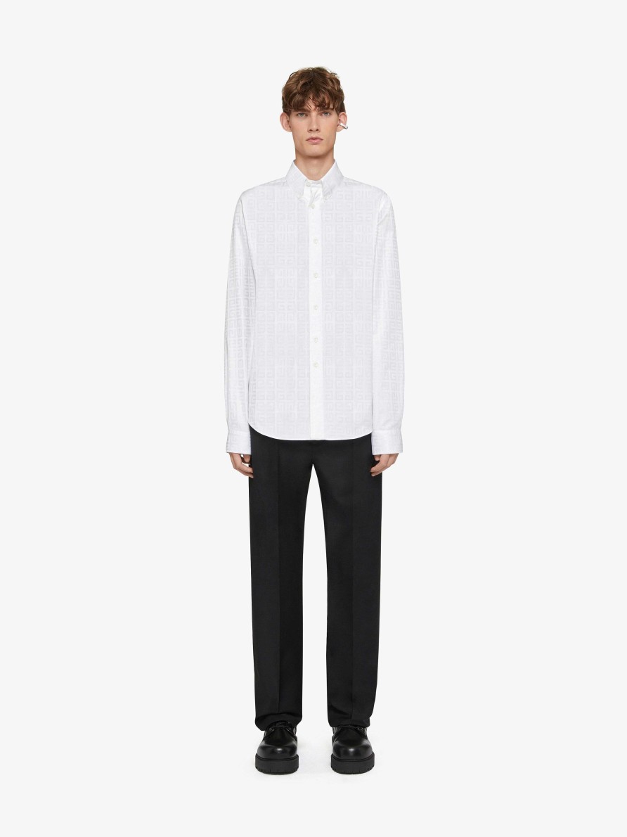 Uomini Givenchy Camicie | Maglia In Cotone 4G Bianco