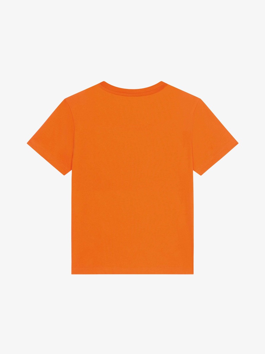 Uomini Givenchy Ragazzo (Da 4 A 12 Anni) | T-Shirt College Di Givenchy In Cotone Arancia