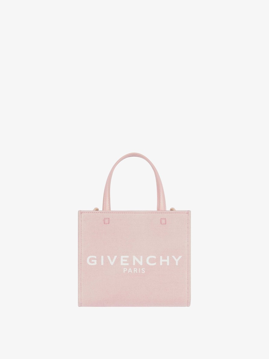 Donne Givenchy Borsa G | Borsa Shopping Mini G-Tote In Tela Rosa