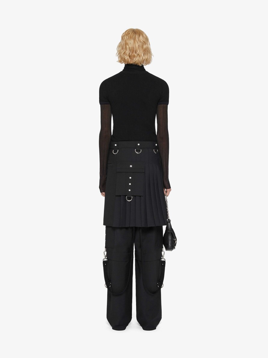 Donne Givenchy Gonne | Gonna Kilt In Lana E Mohair Nero