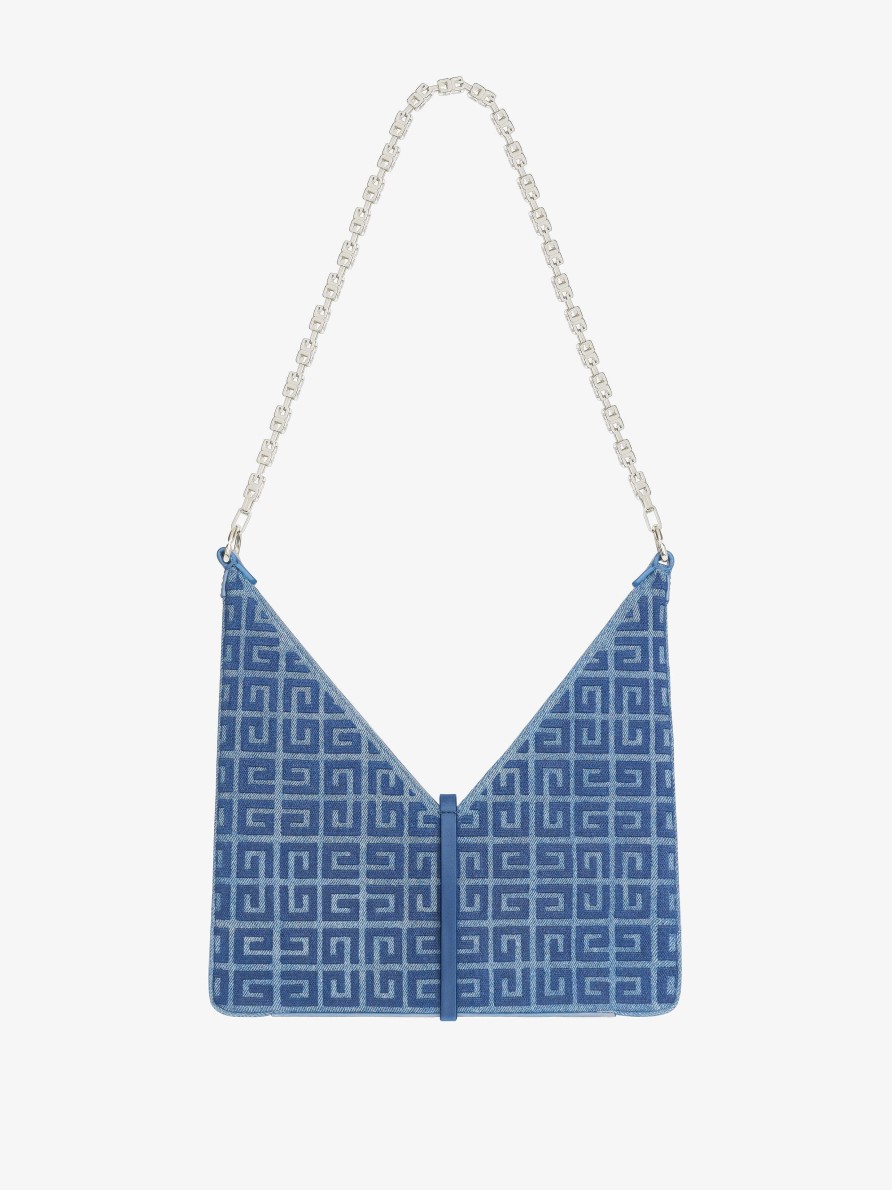 Donne Givenchy Borse A Tracolla | Borsa Piccola Ritagliata In Denim 4G Con Catena Blu Medio