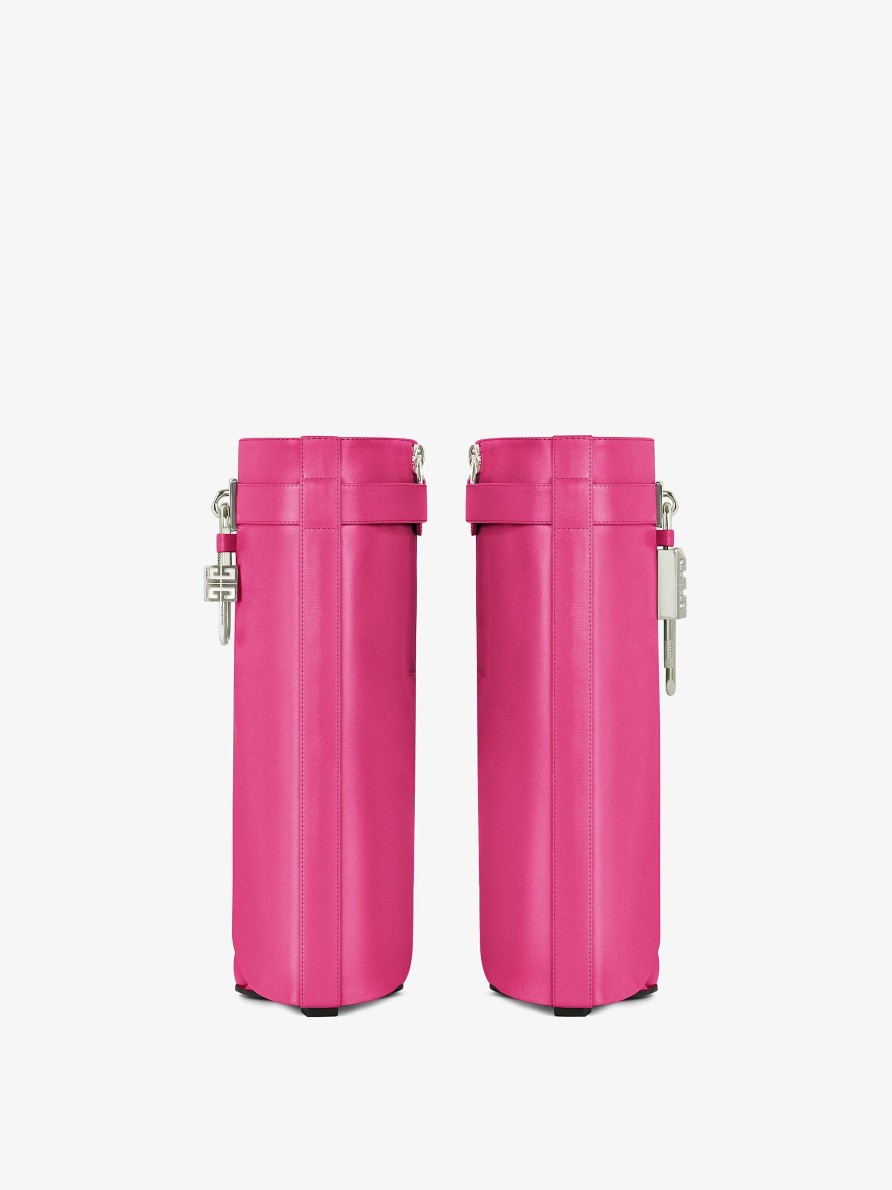 Donne Givenchy Stivali E Stivaletti | Stivaletti Shark Lock In Pelle Rosa Fluo