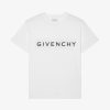 Uomini Givenchy Magliette | T-Shirt Oversize Di Givenchy Archetype In Cotone Bianco