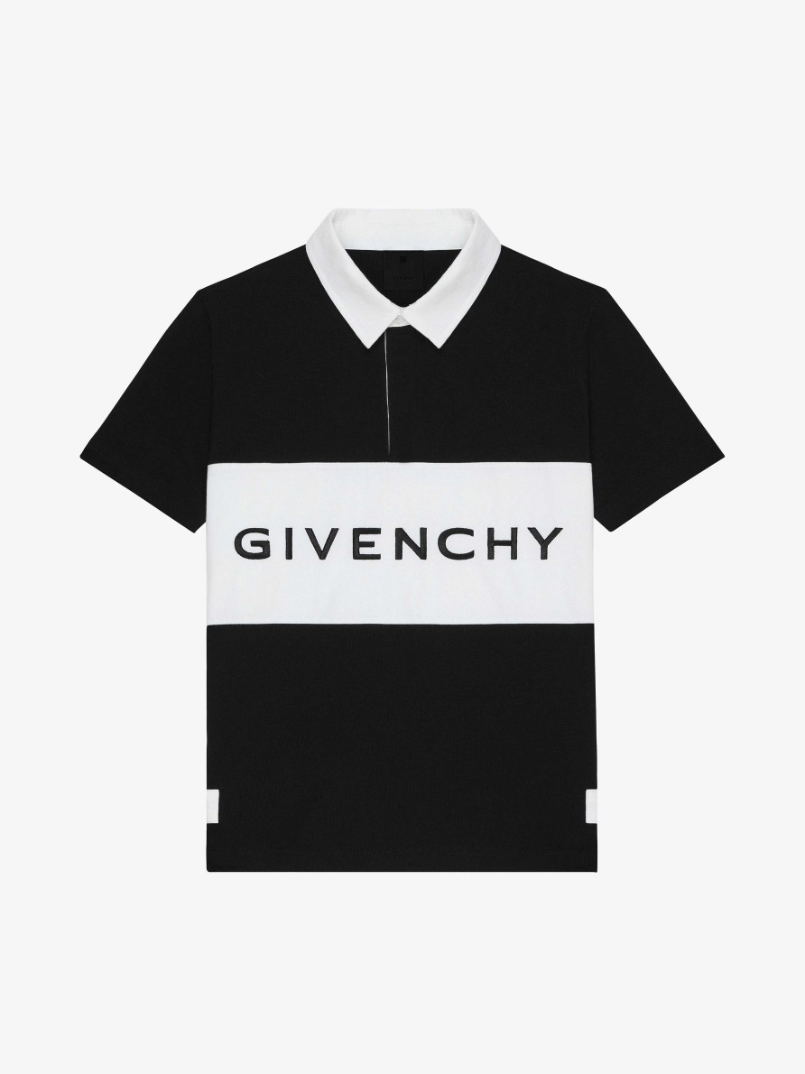 Uomini Givenchy Ragazzo (Da 4 A 12 Anni) | Polo In Jersey Ricamato Bianco Nero