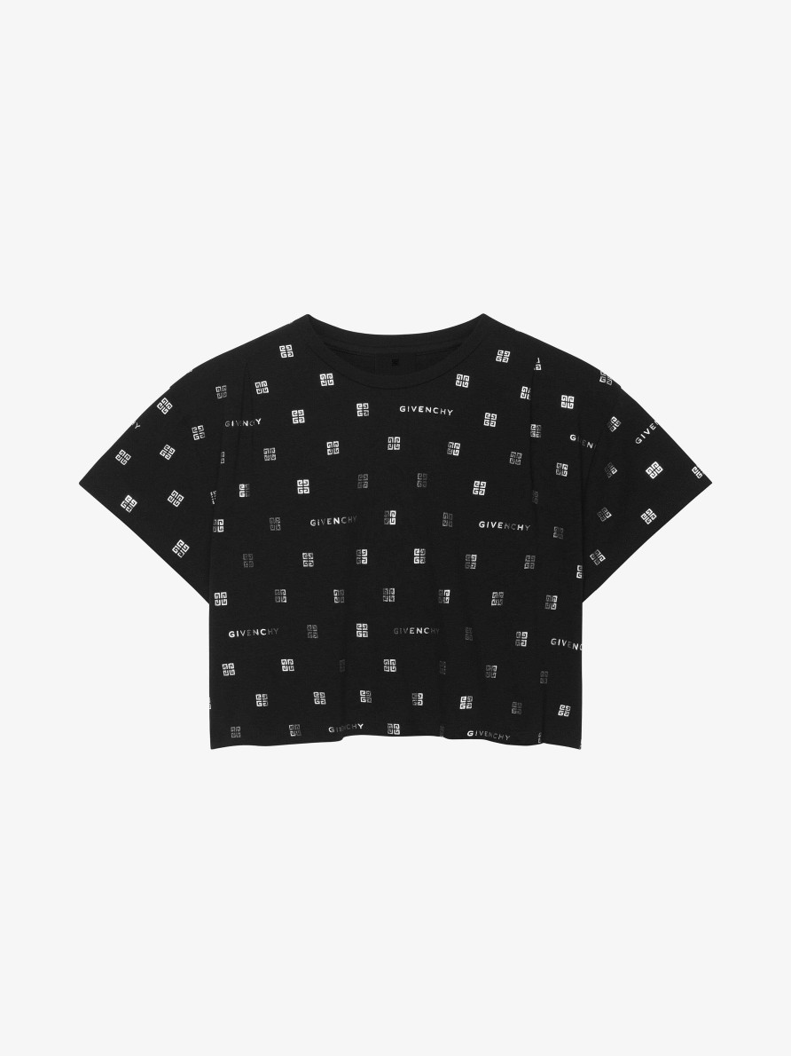 Donne Givenchy Ragazza (Da 4 A 12 Anni) | T-Shirt In Cotone Givenchy 4G Nero/Argento