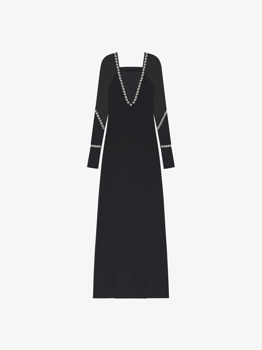 Donne Givenchy Vestiti | Abito Da Sera Con Dettagli In Cristalli Nero