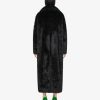 Donne Givenchy Giacche E Cappotti | Cappotto Doppiopetto In Eco Pelliccia Nero