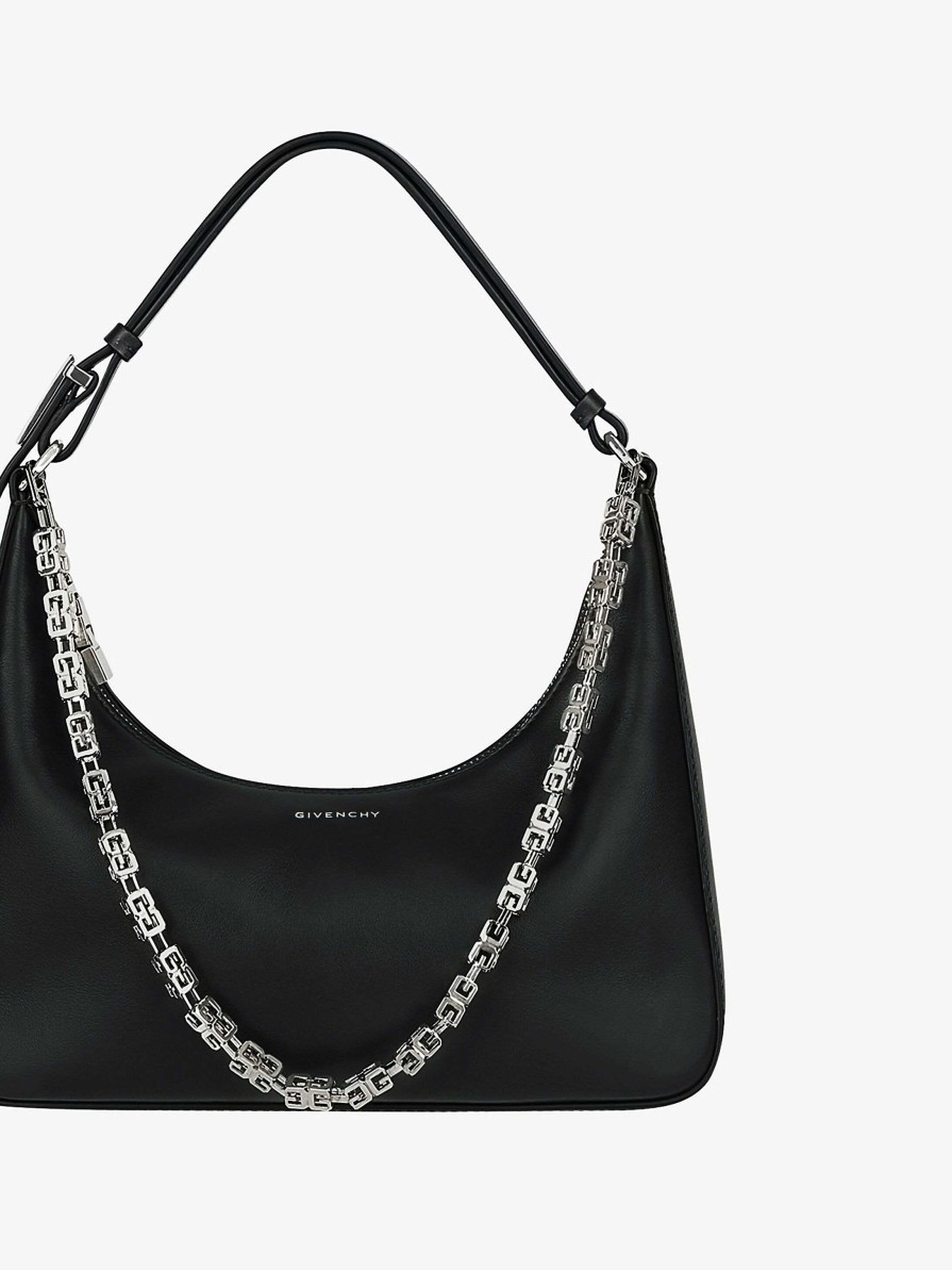 Donne Givenchy Borse A Tracolla | Borsa Piccola Moon Cut Out In Pelle Con Catena Nero