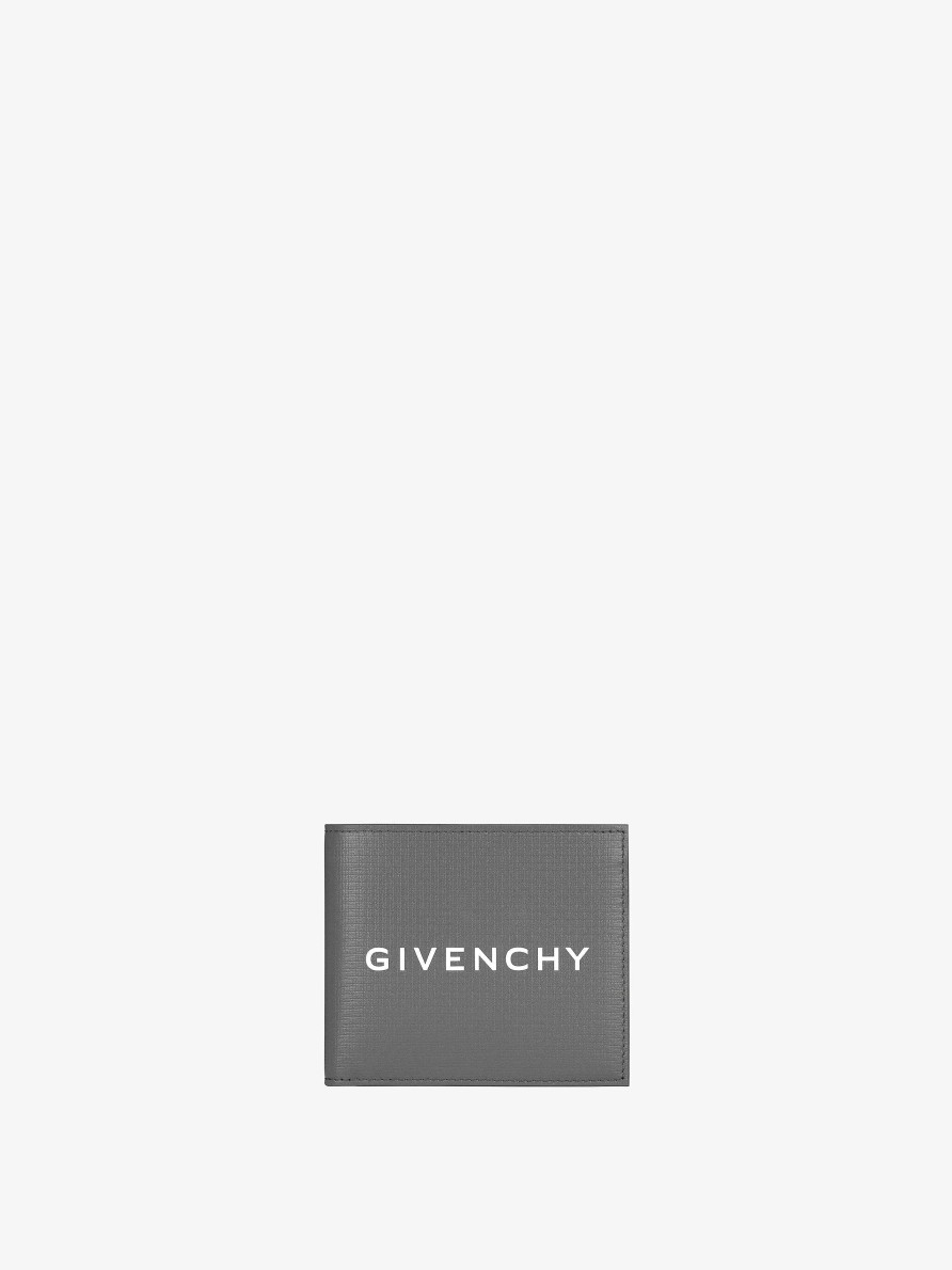 Uomini Givenchy Piccola Pelletteria | Portafoglio Givenchy In Pelle 4G Grigio Quarzo