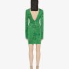 Donne Givenchy Vestiti | Abito In Lurex Con Jacquard Floreale Assenzio Verde