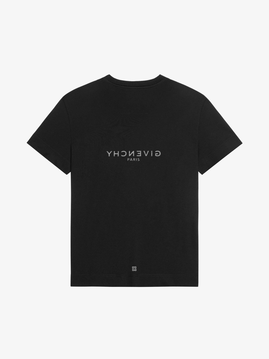 Uomini Givenchy Magliette | T-Shirt Oversize Reverse Di Givenchy In Cotone Nero