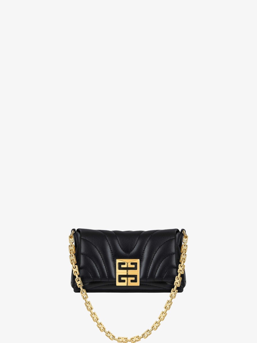 Donne Givenchy 4G | Borsa Morbida Micro 4G In Pelle Trapuntata Nero