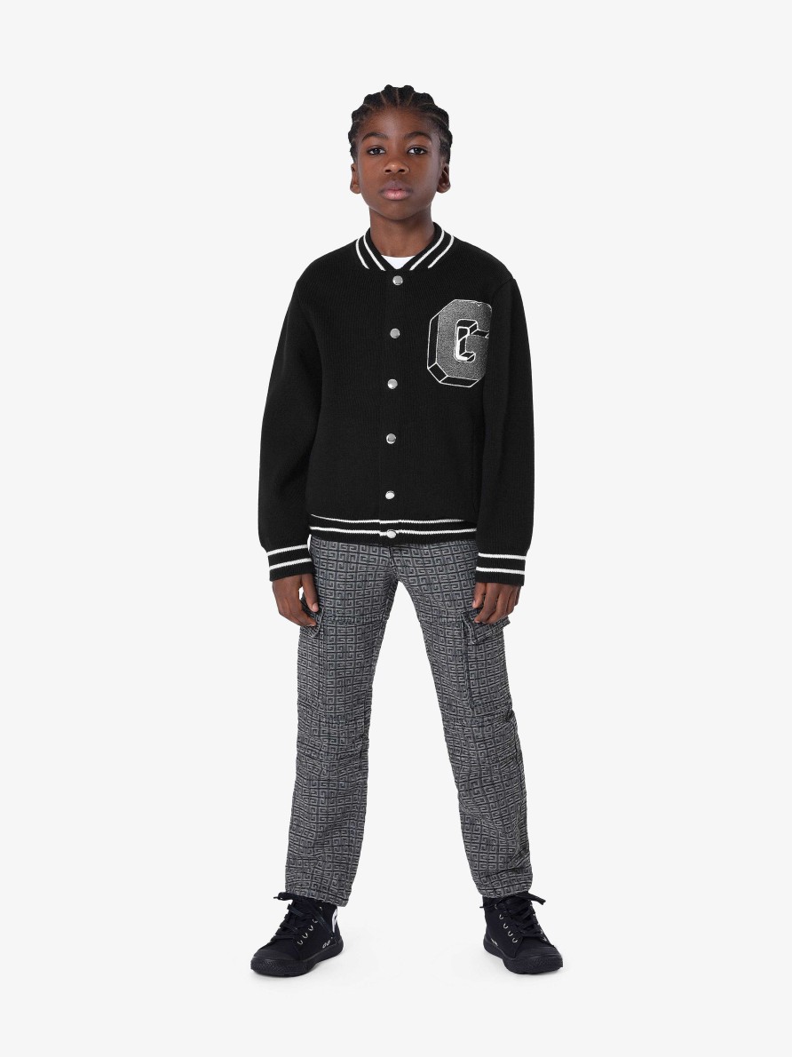 Uomini Givenchy Ragazzo (Da 4 A 12 Anni) | Giacca College Di Givenchy In Maglia Nero/Grigio