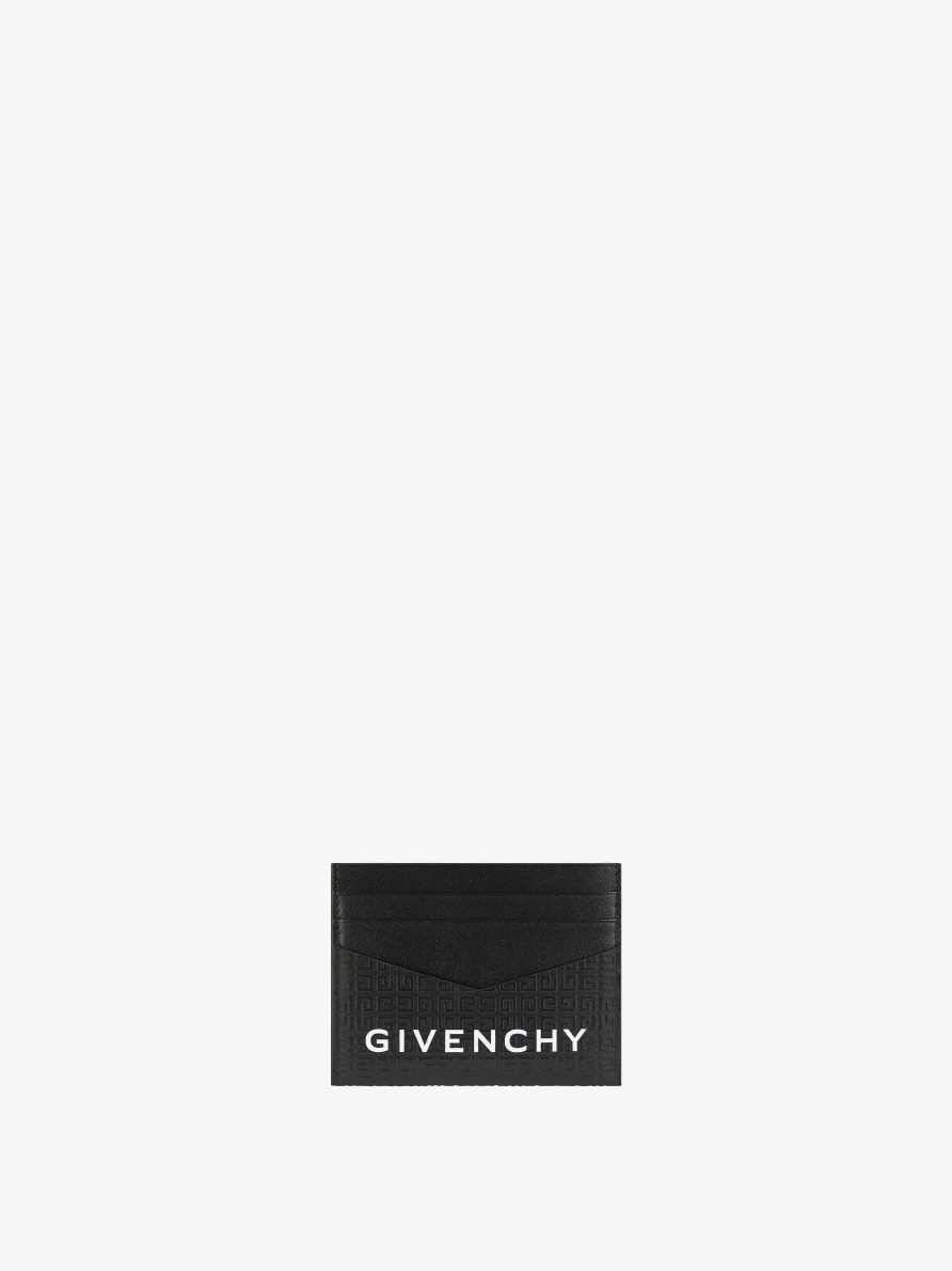 Uomini Givenchy Piccola Pelletteria | Portacarte Givenchy In Pelle Micro 4G Nero