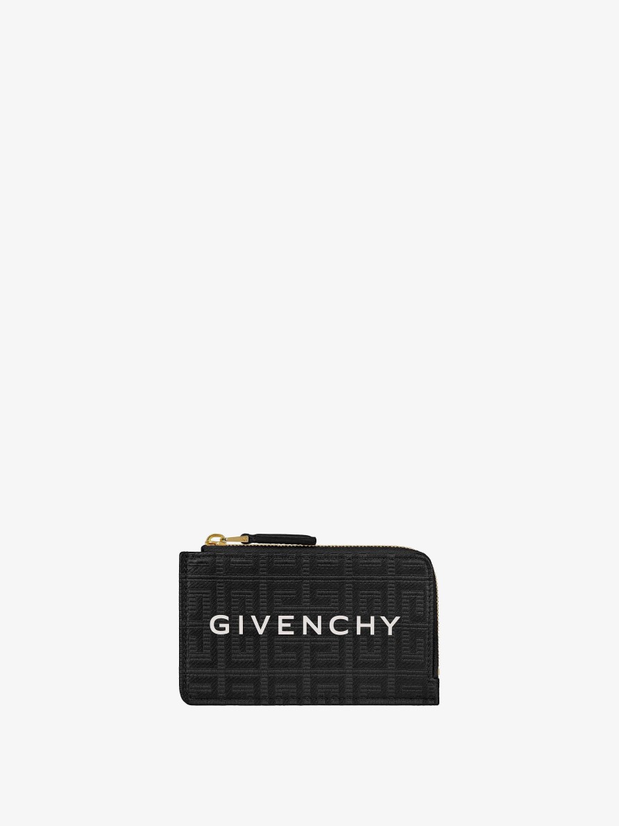 Donne Givenchy Piccola Pelletteria | Portacarte G-Cut In Tela Spalmata 4G E Pelle Nero