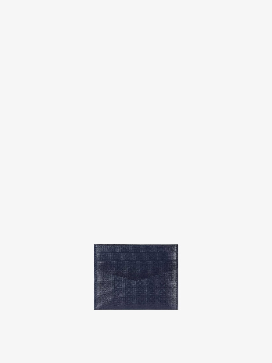 Uomini Givenchy Piccola Pelletteria | Porta Carte In Pelle 4G Classic Blu Marino/Nero