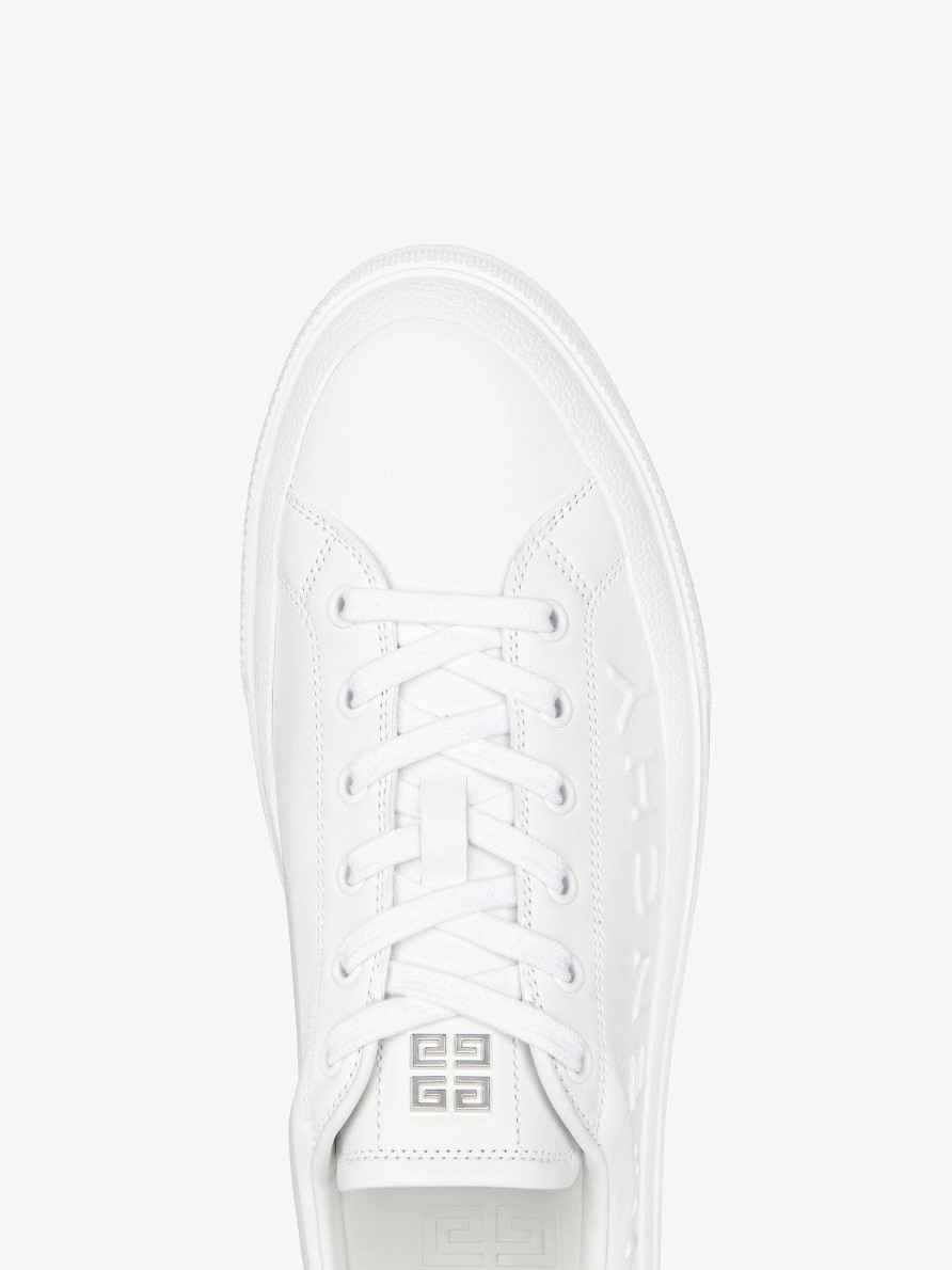 Uomini Givenchy Scarpe Da Ginnastica | Sneakers City Sport In Pelle Givenchy Bianco