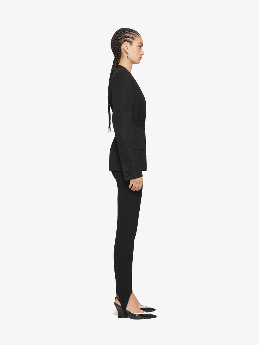 Donne Givenchy Pantaloni | Pantaloni Con Staffa In Twill Nero