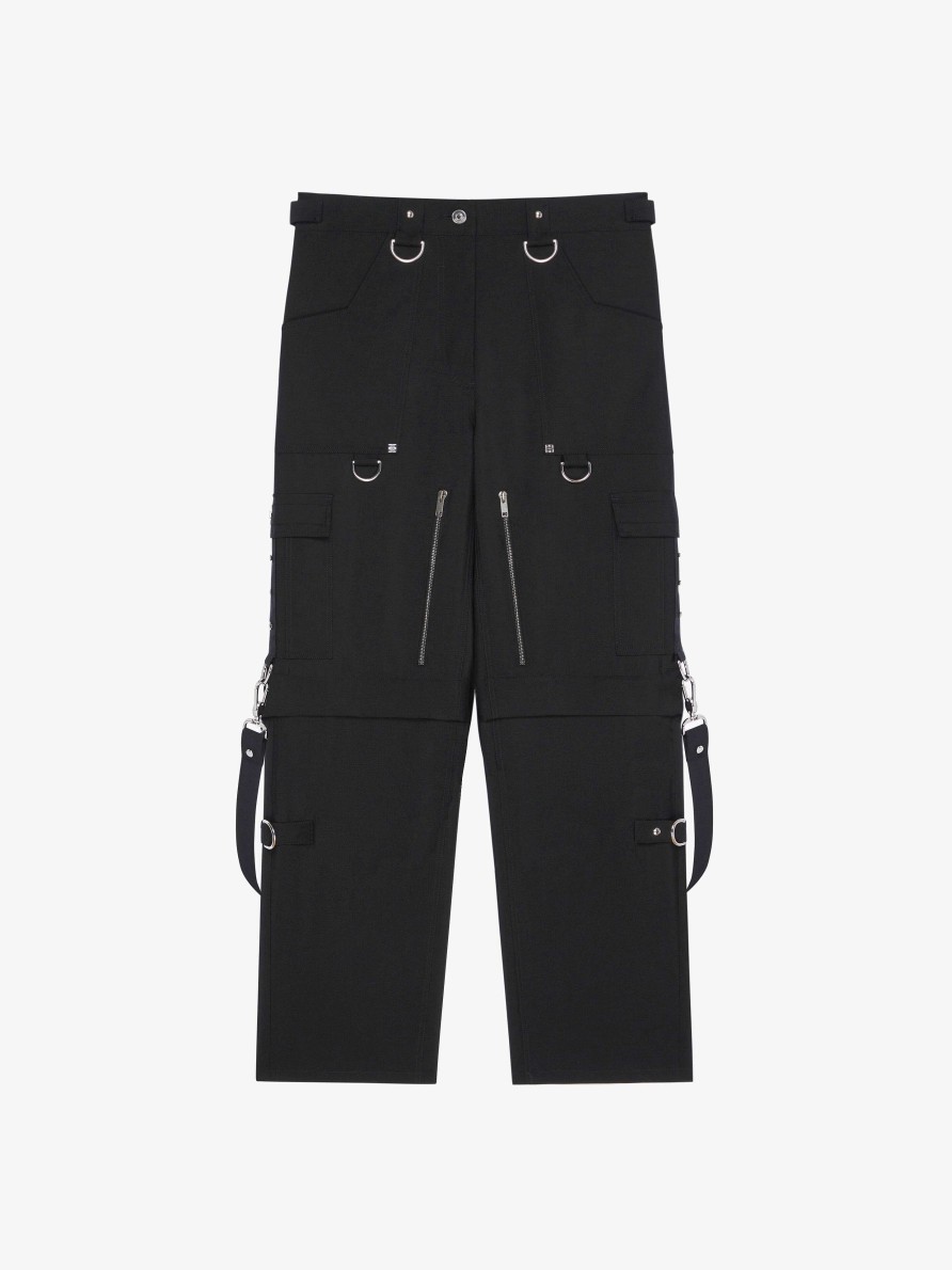 Donne Givenchy Pantaloni | Pantaloni Staccabili Two In One In Lana E Mohair Nero