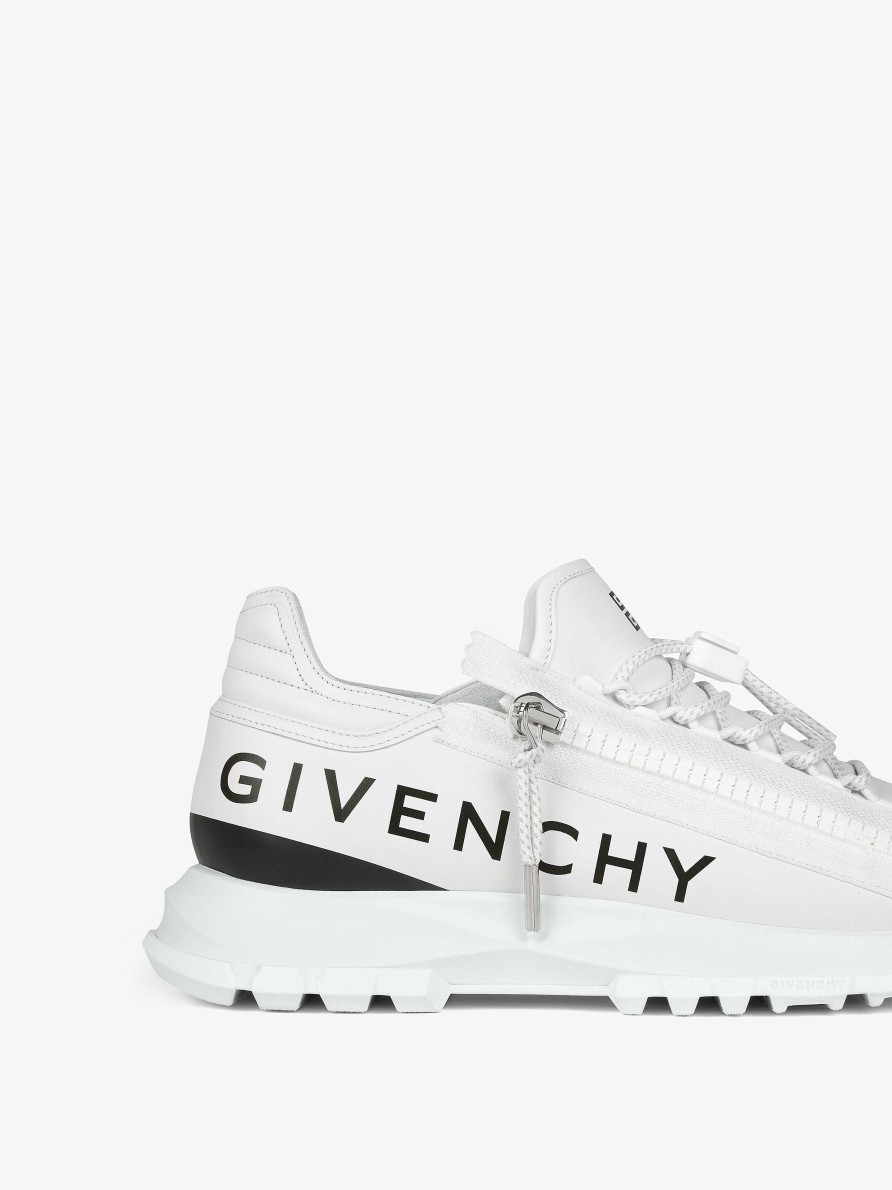 Donne Givenchy Scarpe Da Ginnastica | Sneakers Spectre Runner In Pelle Con Zip Bianco Nero