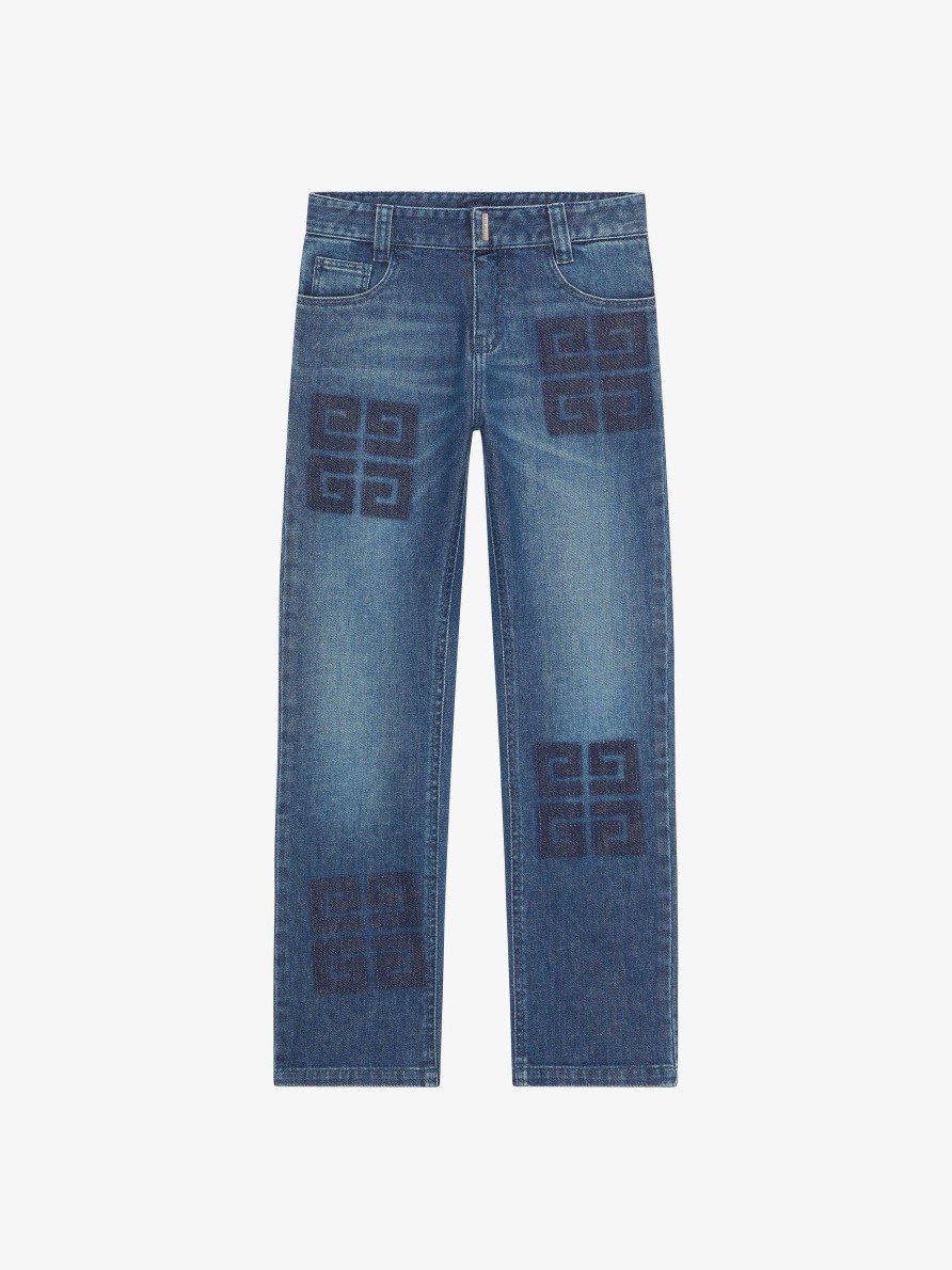 Uomini Givenchy Ragazzo (Da 4 A 12 Anni) | Jeans Slim Fit 4G In Denim Blu Denim