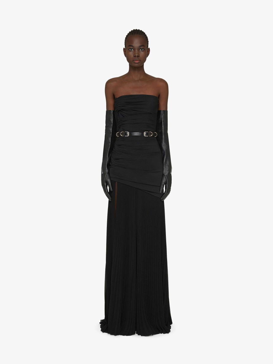 Donne Givenchy Vestiti | Abito Bustier Con Pieghe Nero