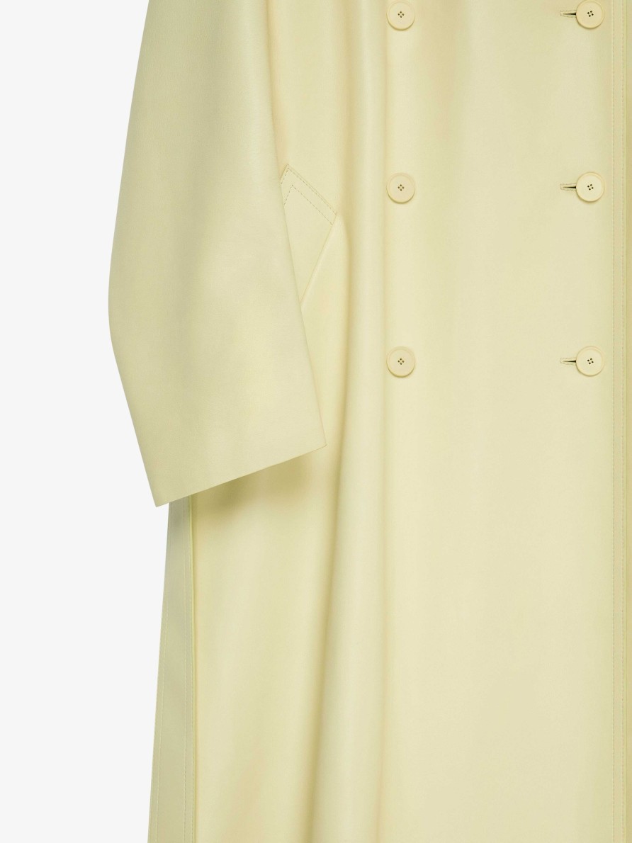 Donne Givenchy Giacche E Cappotti | Trench In Pelle Giallo Pallido