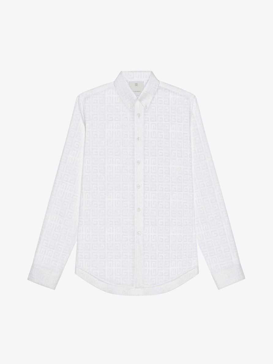 Uomini Givenchy Camicie | Maglia In Cotone 4G Bianco