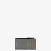 Uomini Givenchy Piccola Pelletteria | Porta Carte Con Zip Di Givenchy In Pelle 4G Grigio Quarzo