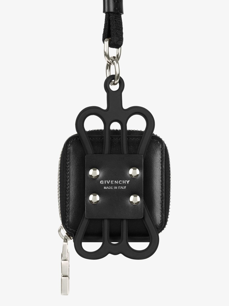 Uomini Givenchy Altri Accessori | Porta Cellulare 4G E Airpods In Pelle E Gomma Nero