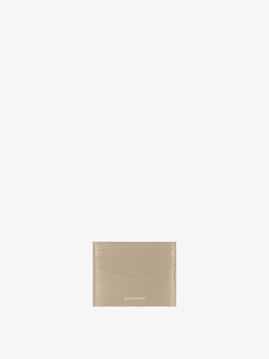 Uomini Givenchy Piccola Pelletteria | Porta Carte In Pelle 4G Classic Beige/Grigio