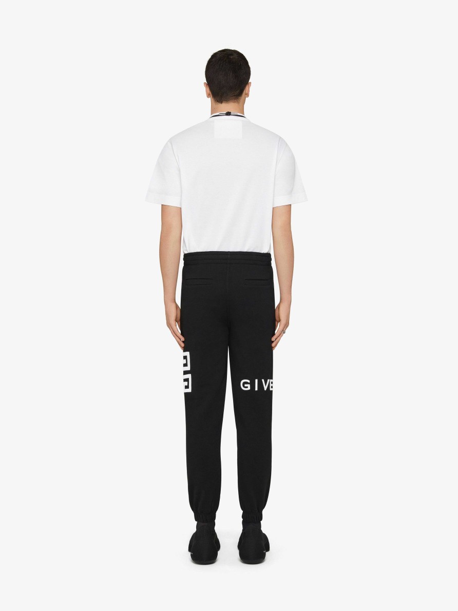 Uomini Givenchy Pantaloni | Pantaloni Jogger Slim Fit 4G Di Givenchy In Pile Nero