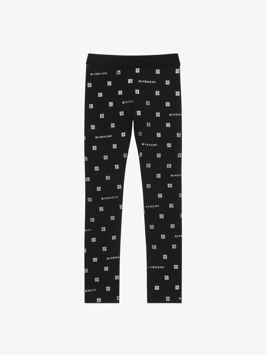 Donne Givenchy Ragazza (Da 4 A 12 Anni) | Leggings In Maglia Givenchy 4G Nero/Argento