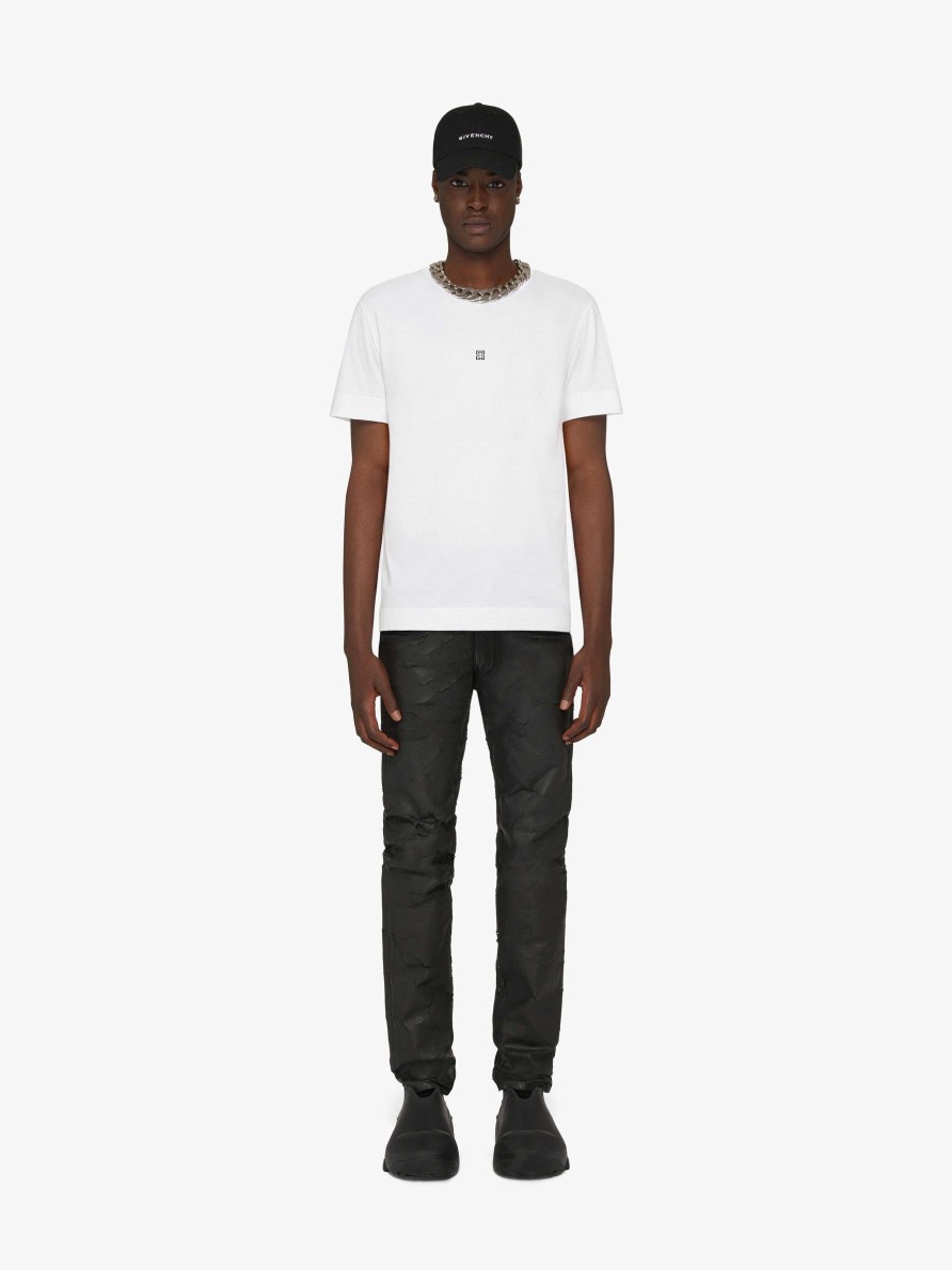 Uomini Givenchy Magliette | T-Shirt Slim Fit In Cotone Bianco