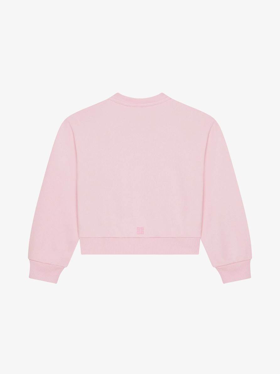 Donne Givenchy Ragazza (Da 4 A 12 Anni) | Felpa Cropped Di Givenchy Archetype In Pile Rosa Chiaro