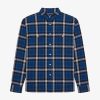 Uomini Givenchy Camicie | Camicia A Quadri In Cotone Blu