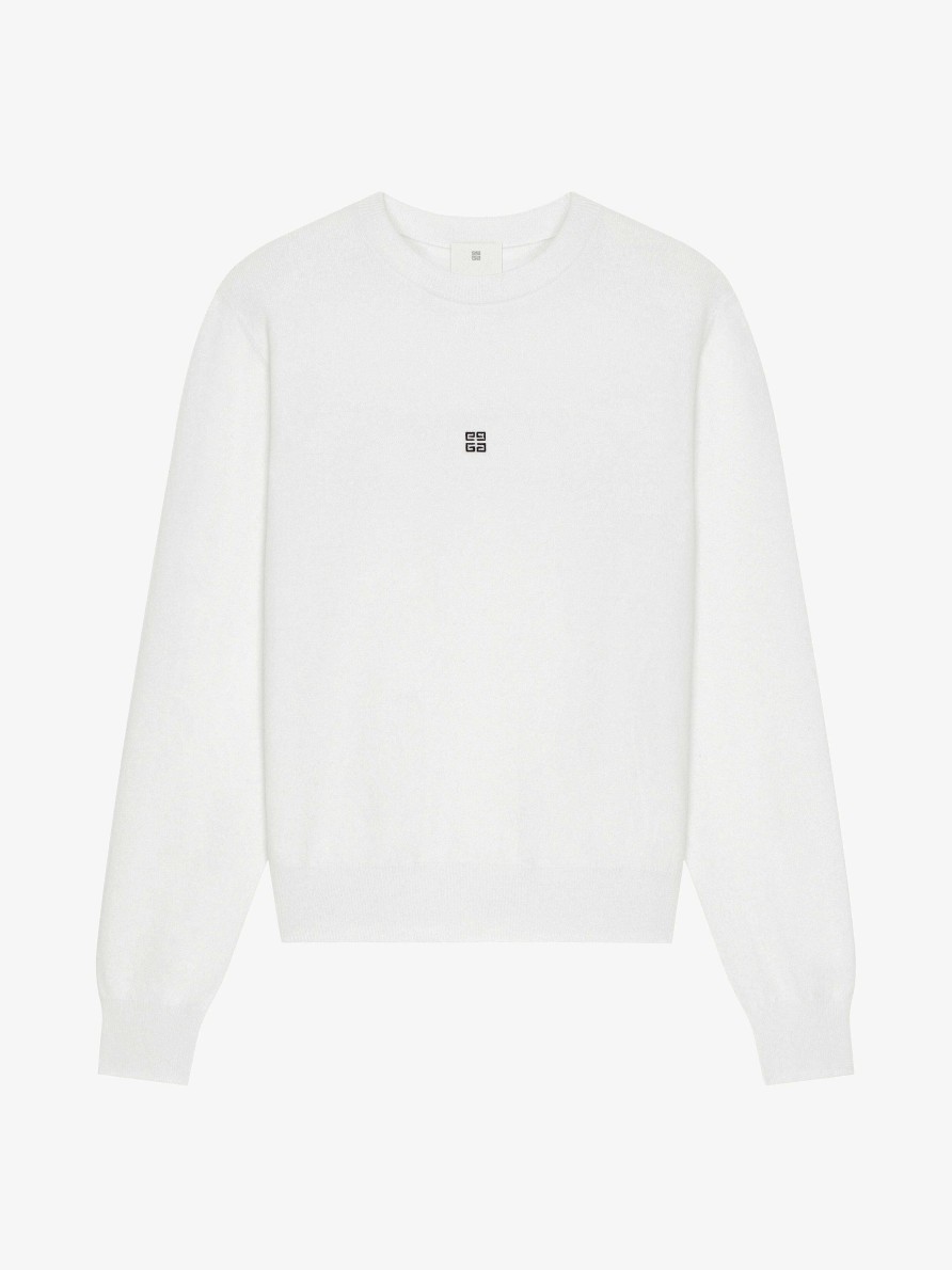 Donne Givenchy Maglieria | Maglione Givenchy In Lana E Cashmere Bianco Nero