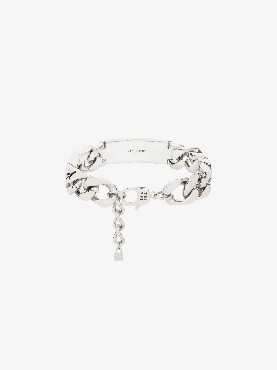 Uomini Givenchy Gioielleria | Bracciale Id In Metallo Argenteo