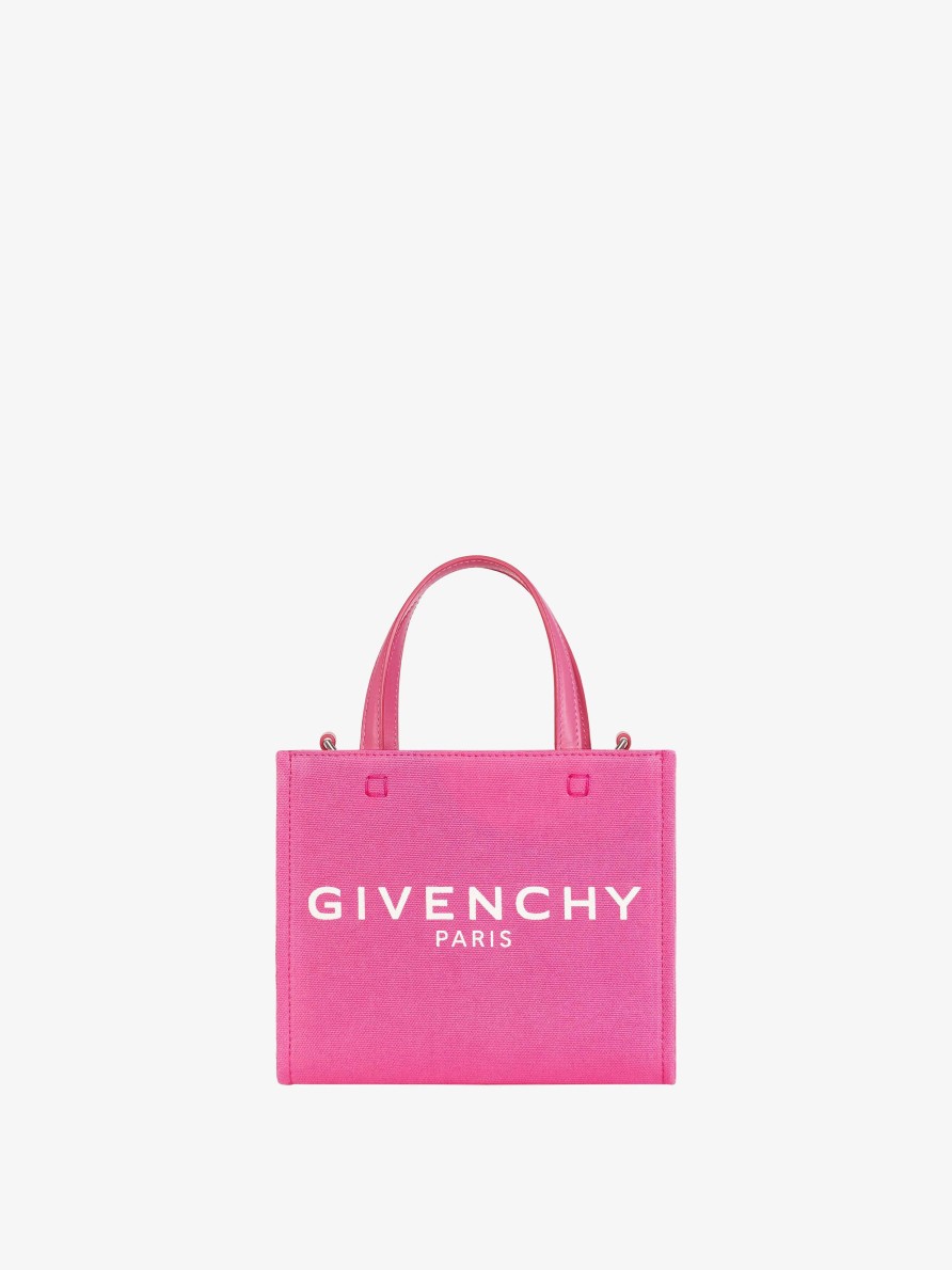 Donne Givenchy Borsa G | Borsa Shopping Mini G-Tote In Tela Rosa Fluo