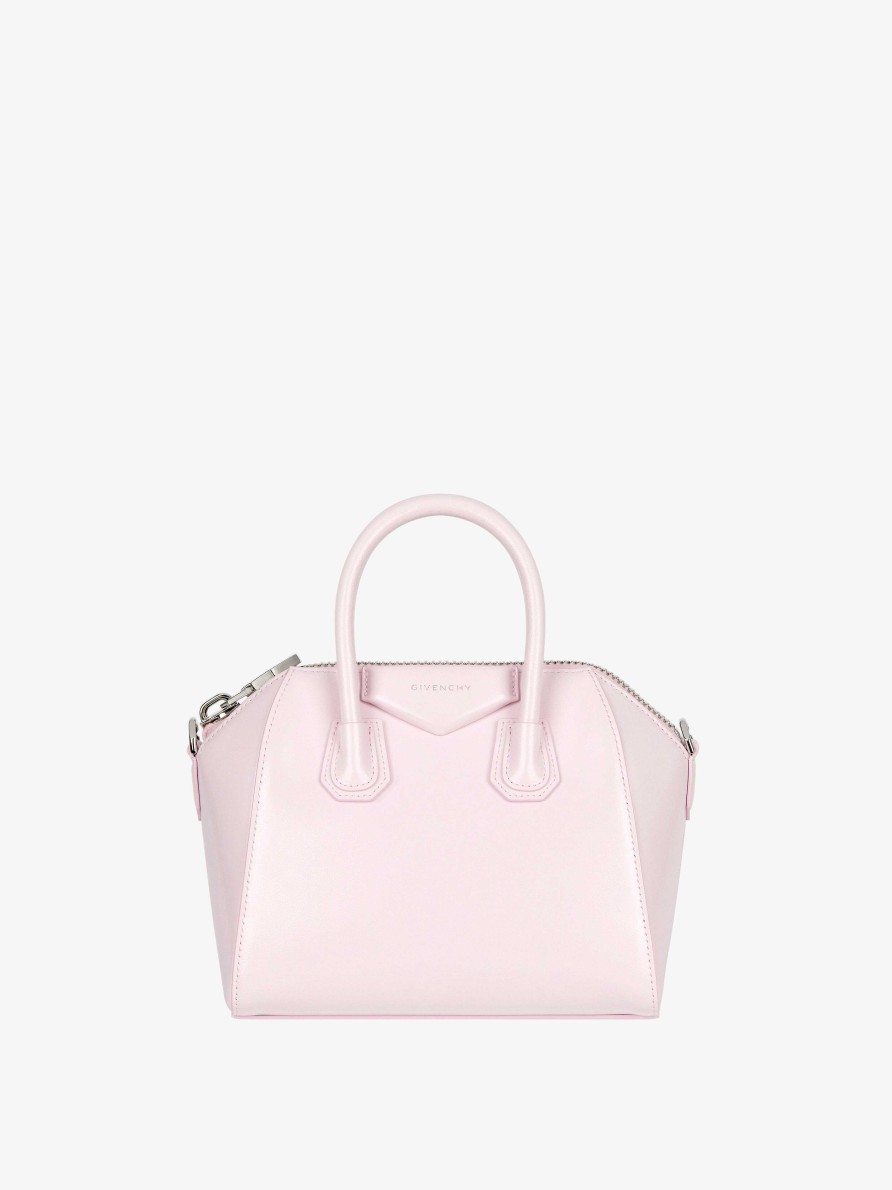 Donne Givenchy Antigona | Mini Borsa Antigona In Pelle Box Rosa Tenue