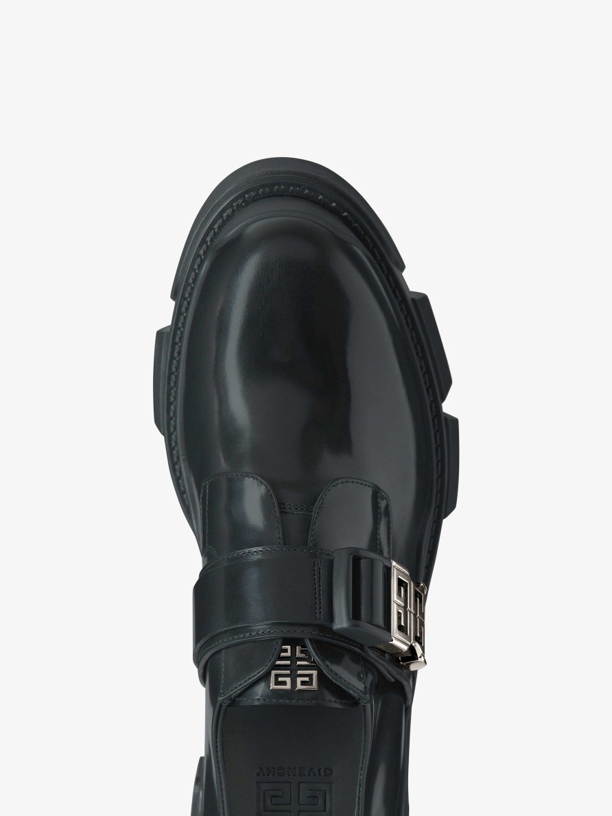 Uomini Givenchy Stivali E Derby | Derby Terra In Pelle Nero