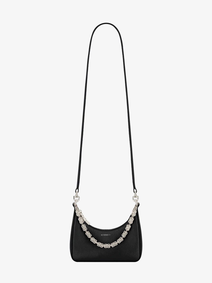 Donne Givenchy Borse Mini E Micro | Borsa Mini Moon Cut Out In Pelle Con Catena Nero