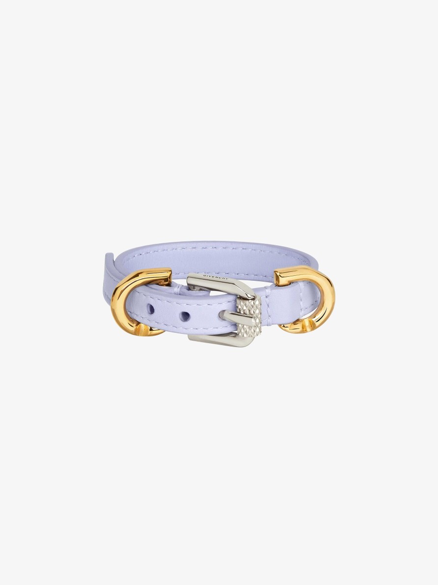 Donne Givenchy Gioielleria | Bracciale Voyou In Pelle E Metallo Lavanda