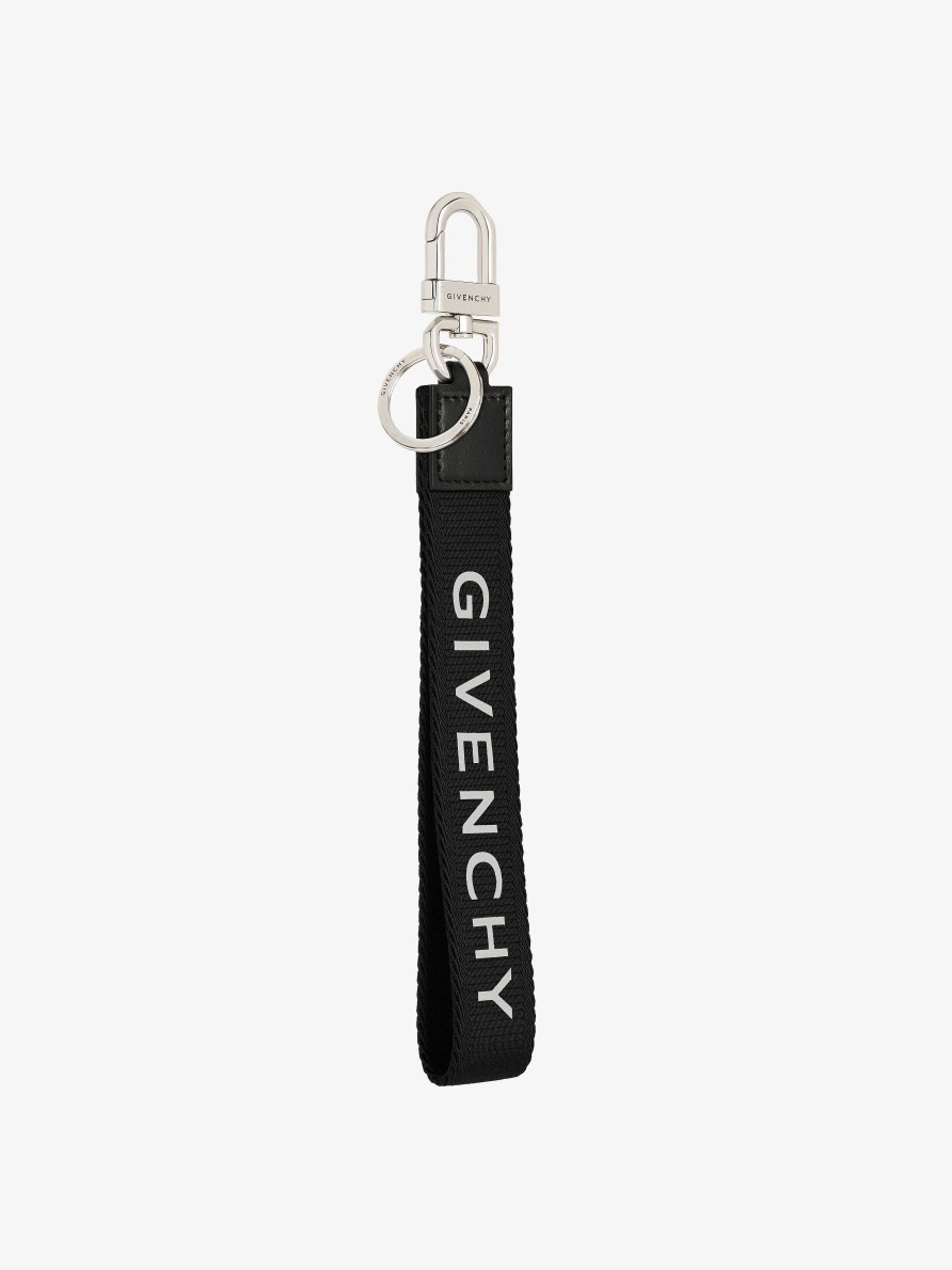 Uomini Givenchy Altri Accessori | Portachiavi Da Polso In Fettuccia Nero Bianco