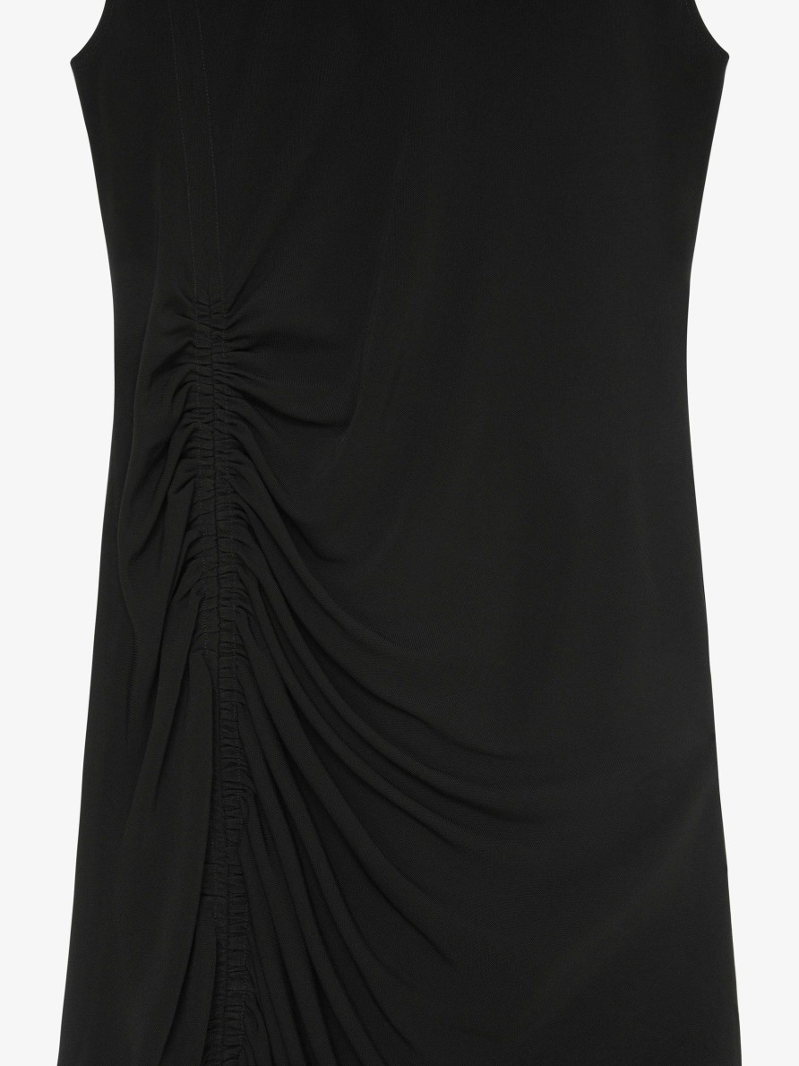 Donne Givenchy Vestiti | Abito Drappeggiato In Crepe Nero