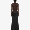 Donne Givenchy Vestiti | Abito Da Sera In Raso Con Tulle E Drappeggio Nero